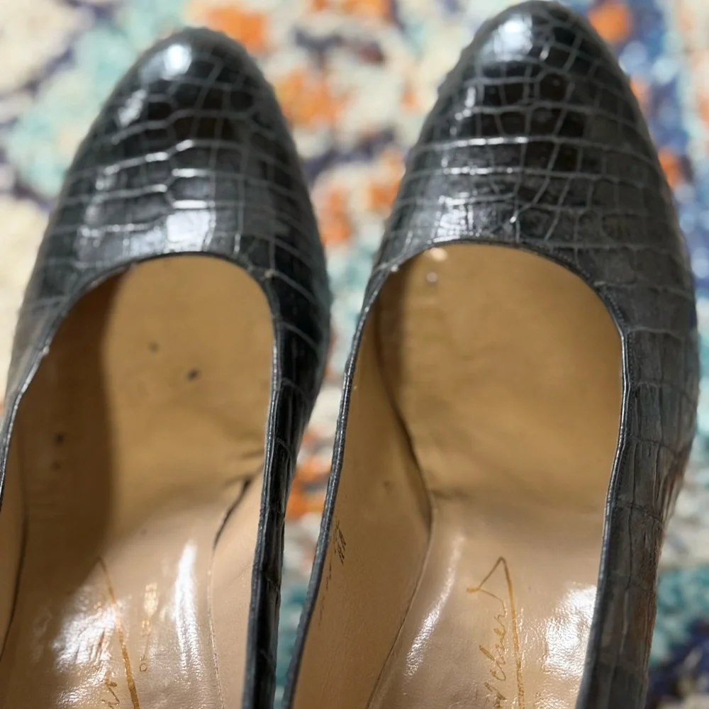 7.5 AA — Vintage croc leather heels - Debusschère of Bruges - Picture 4 of 7